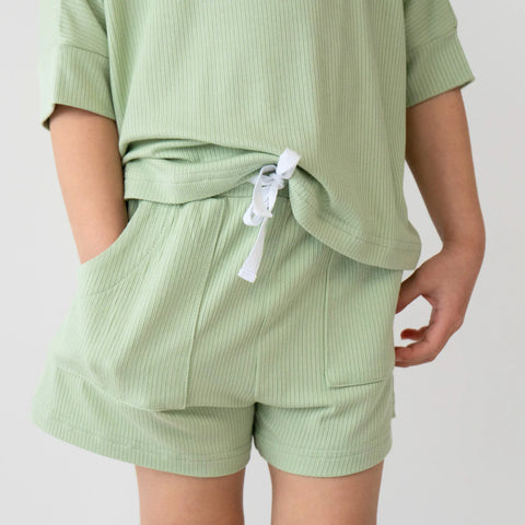 Ensemble Haut Ample & Short Côtelé Misty Sage