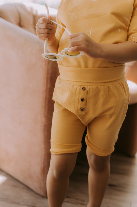 Short/Capri Évolutif Jaune Uni