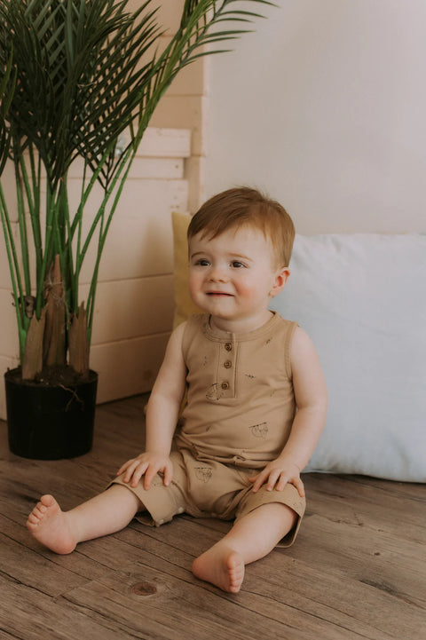 Romper Évolutif Latté Motif Paresseux