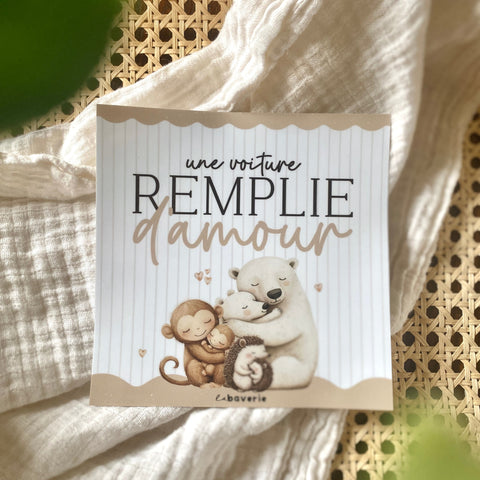 Autocollant Voiture « Une Voiture Remplie D'amour »