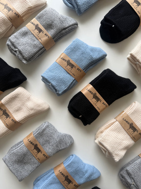 Chaussettes Laine De Cachemire Bleu Pour Femmes