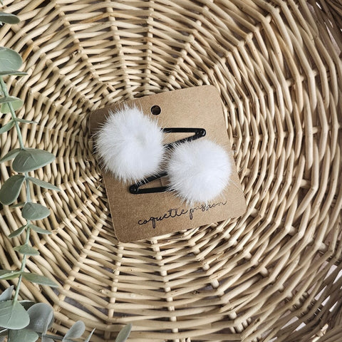 Barrette Pompon Fourrure Duo