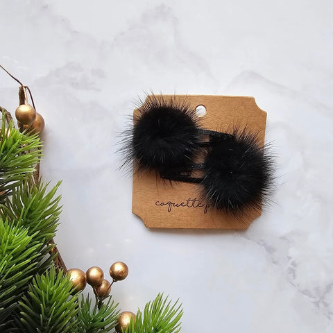 Barrette Pompon Fourrure Duo