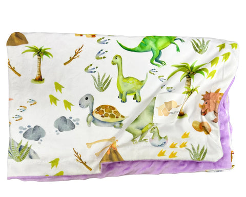 Doudou Peluche Dinos & Oeufs Vert (Endos Mauve)