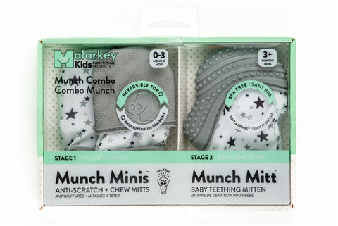 Munch Combo Mini + Mitt Mitaines Étoiles Grises