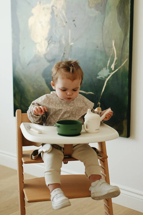 Bavoir Manche Longue Fleurs