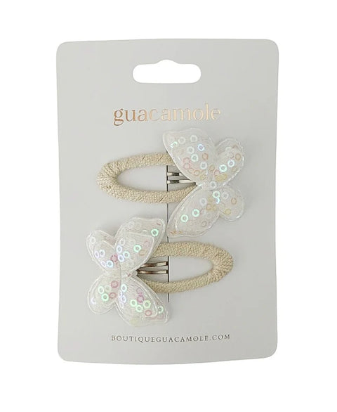 Duo De Barrette Papillon Scintillant