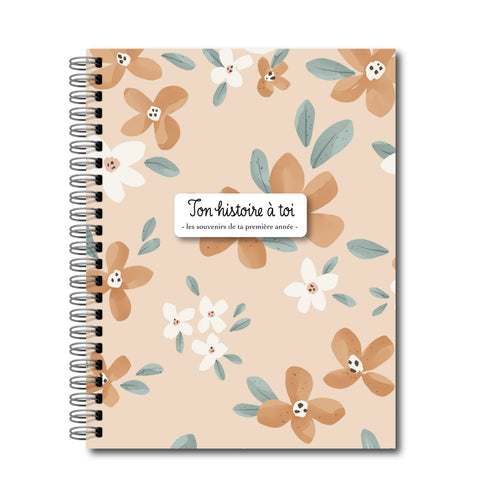 Livre De Naissance Souple Fleurs Oranges