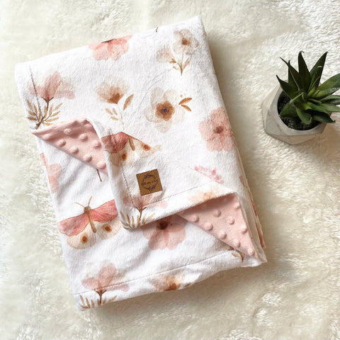 Couverture En Minky Floral Blush