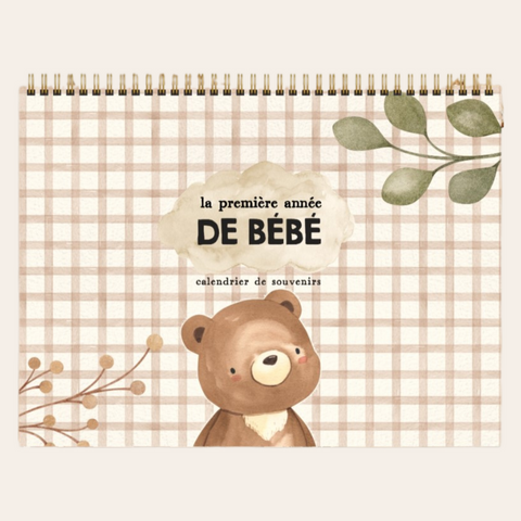 Calendriers de première année de bébé - Petit Ourson