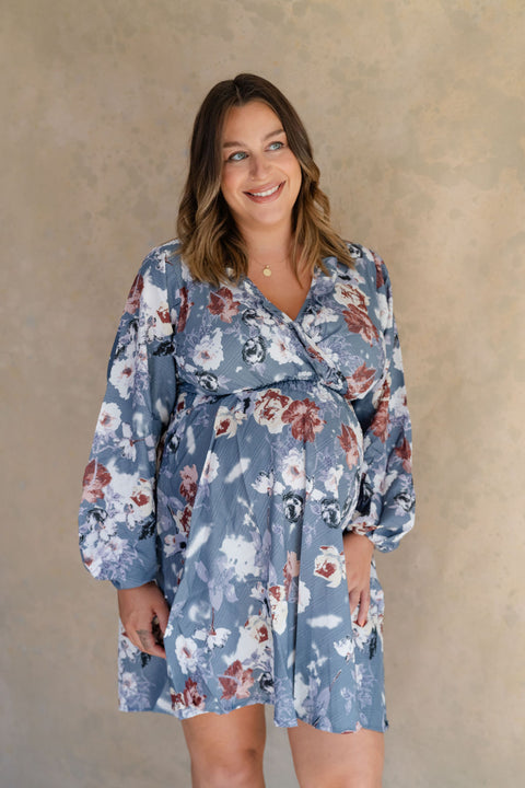 Robe Opalia Fleuri Bleu Azur