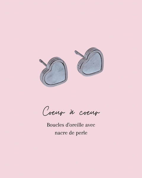 Boucles D'oreilles Coeur À Coeur Argent