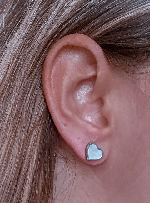 Boucles D'oreilles Coeur À Coeur Argent