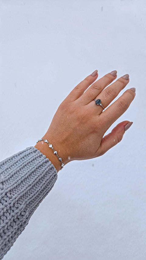 Bracelet Adulte À Coeur Lié Argent