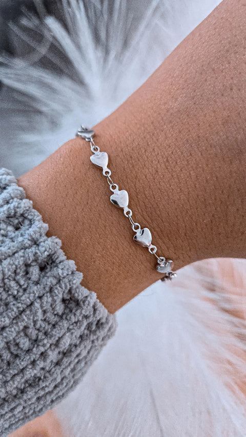 Bracelet Adulte À Coeur Lié Argent