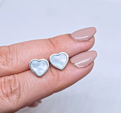 Boucles D'oreilles Coeur À Coeur Argent