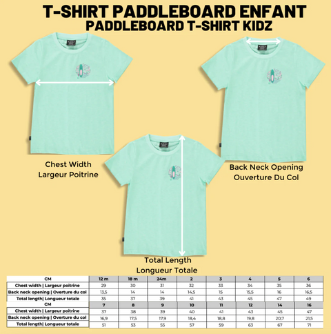 T-Shirt Paddle Board Aqua Green Enfant